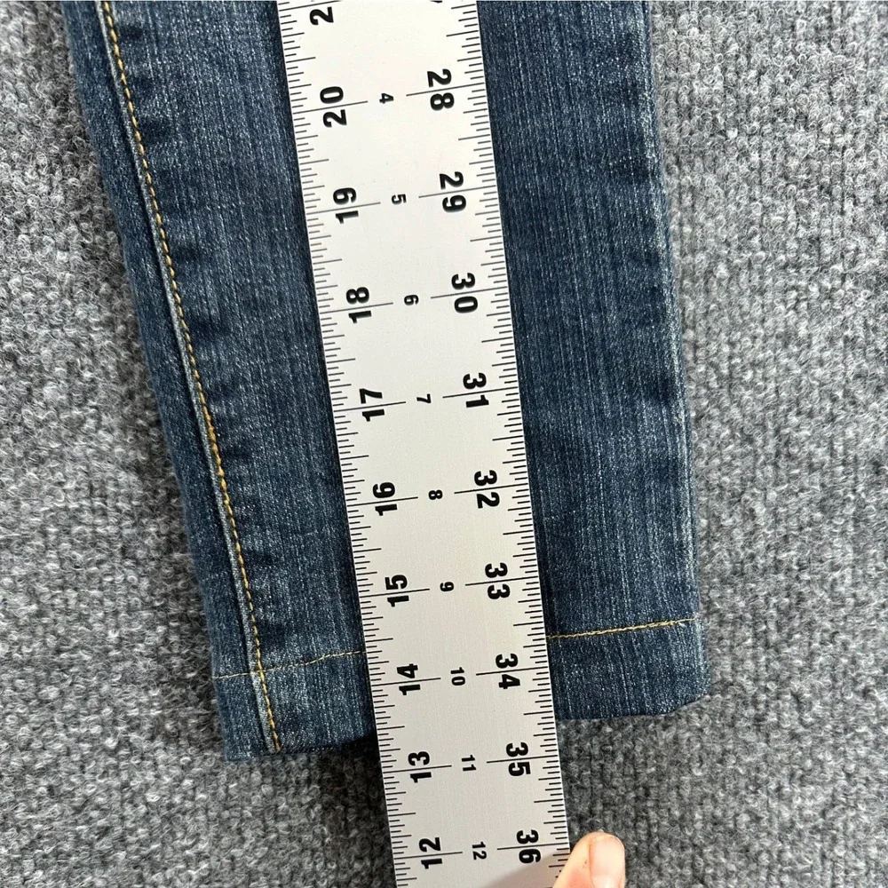 Forever 21 VTG Cotton Women Dark Wash Heart Embroidered Low Rise Jeans Sz 1